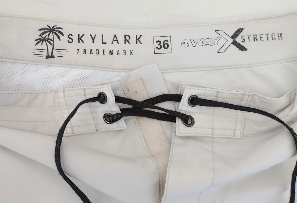 Skylark Swim Shorts Men's UK Size L Beige/Teal Polyester Rich Pockets Drawstring