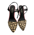 Miss KG Leopard Sling-Back Stiletto Shoes Women’s UK Size 6 Pony Fur Kurt Geiger