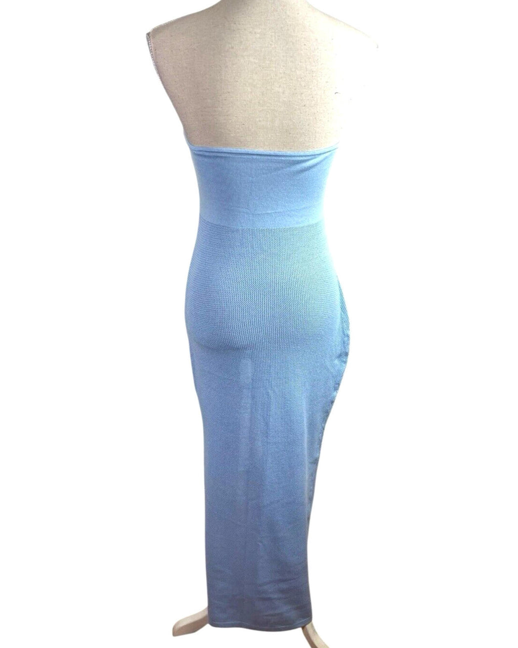 Light Blue Knit Beach Dress Maxi Cut Out Design Women’s UK Size 10-12
