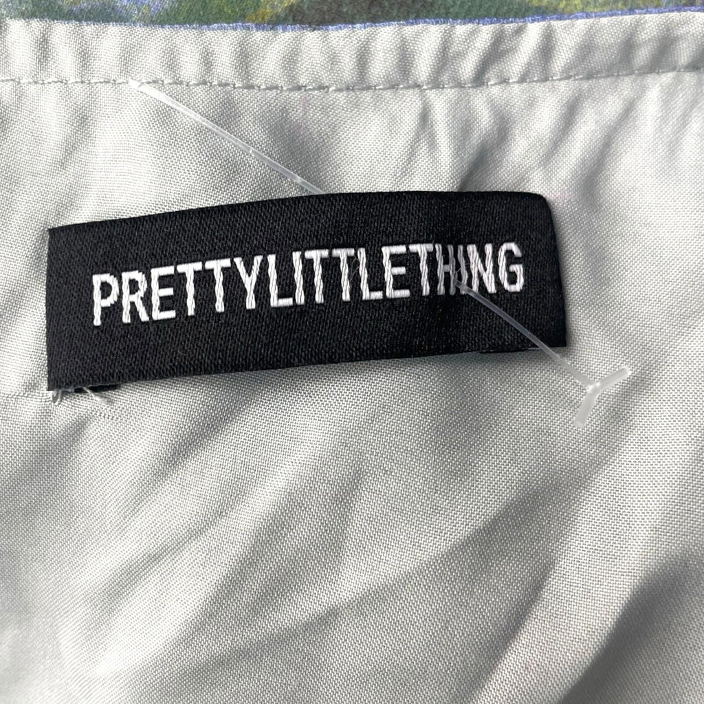 Pretty Little Thing Cowl Neck Crop Top Women’s UK Size 8 Ruffle Shoulders Lined