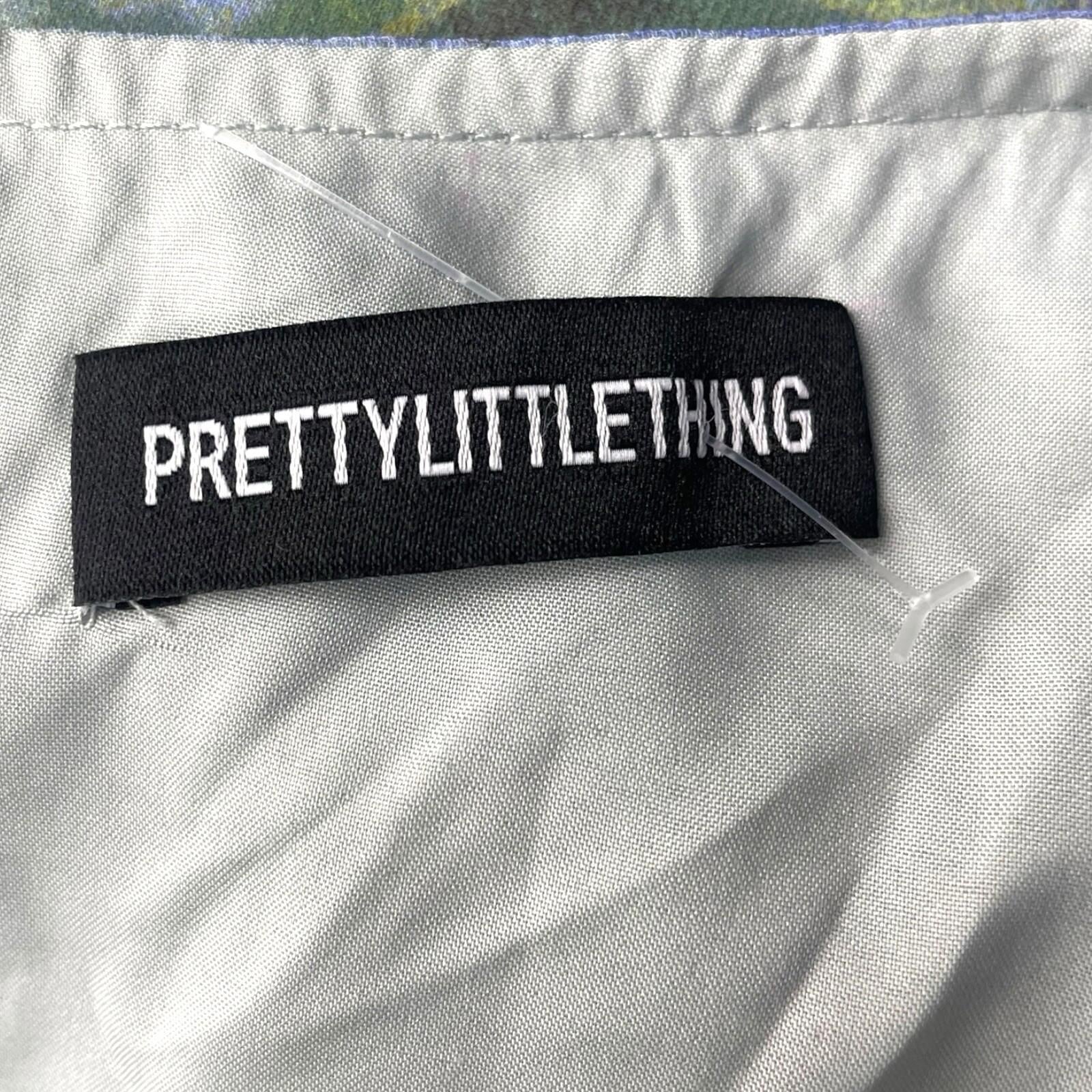 Pretty Little Thing Cowl Neck Crop Top Women’s UK Size 8 Ruffle Shoulders Lined