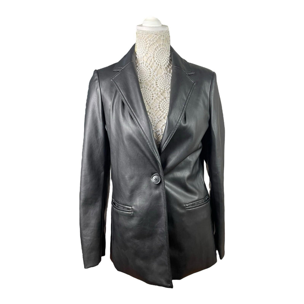 New Look Black Faux leather Blazer Relaxed Fit Women’s UK Size 6