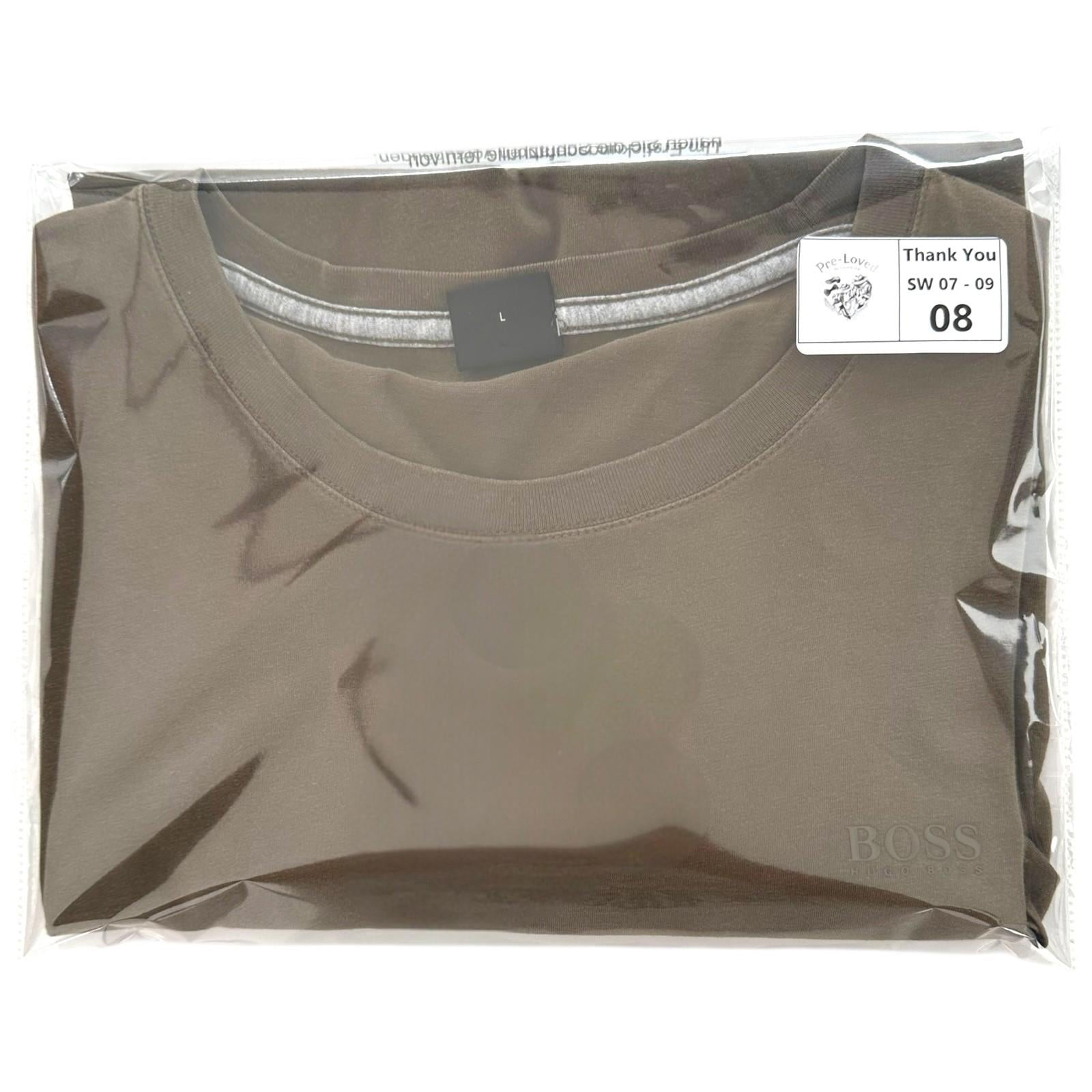 Hugo Boss T-Shirt Men's UK Size L Brown Short Sleeve Summer Fashion Designer