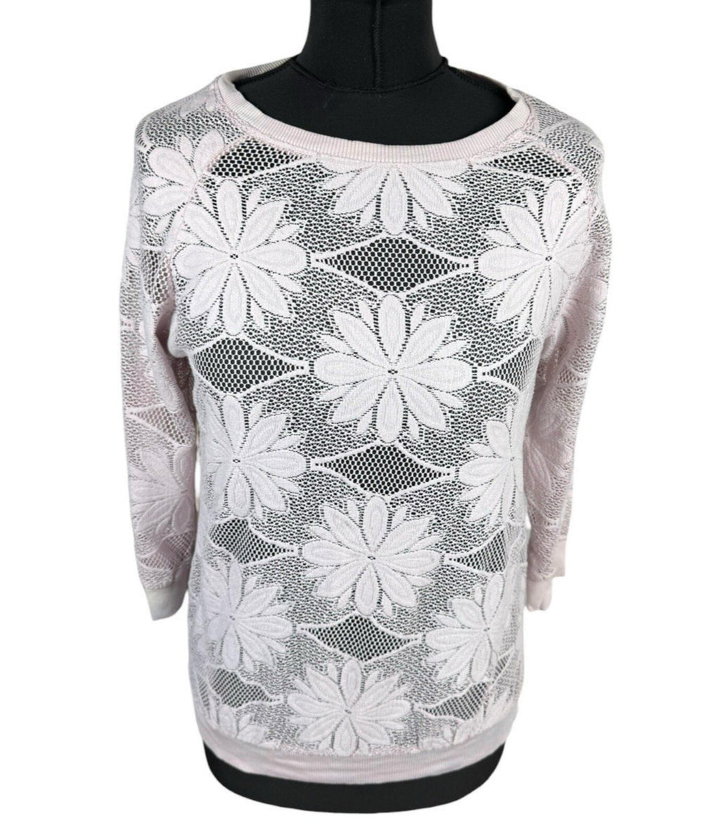Atmosphere Floral Lace Blouse Top Women’s UK Size 8 Dusky Pink 3/4 Sleeve