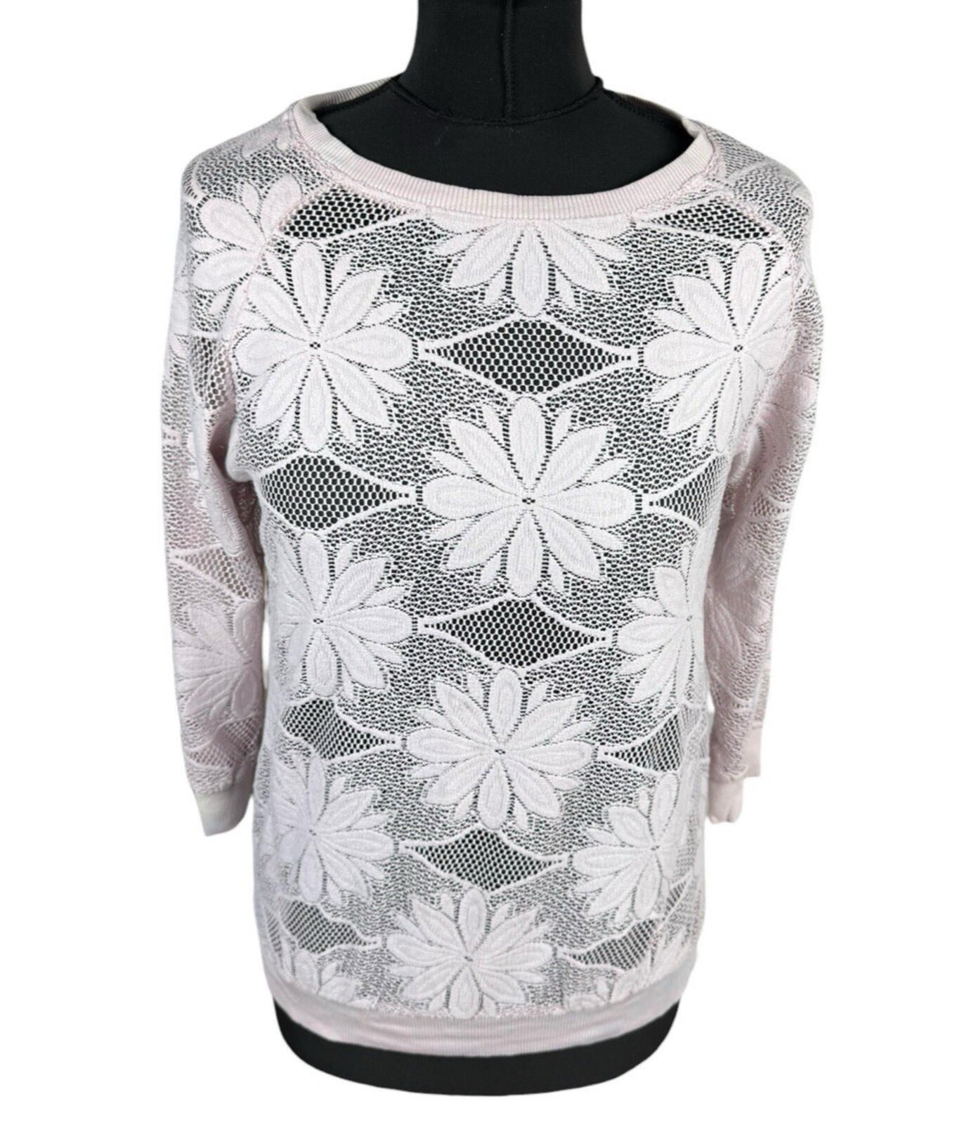 Atmosphere Floral Lace Blouse Top Women’s UK Size 8 Dusky Pink 3/4 Sleeve