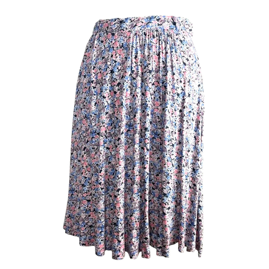 TU Ditsy Pleated Midi Skirt Women's UK Size 8 Colourful Floral Elasticated Waist