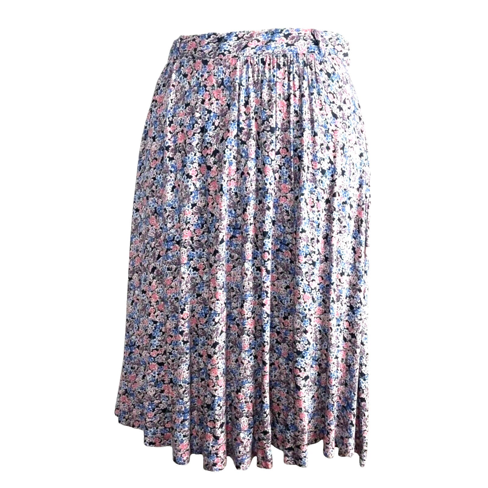 TU Ditsy Pleated Midi Skirt Women's UK Size 8 Colourful Floral Elasticated Waist