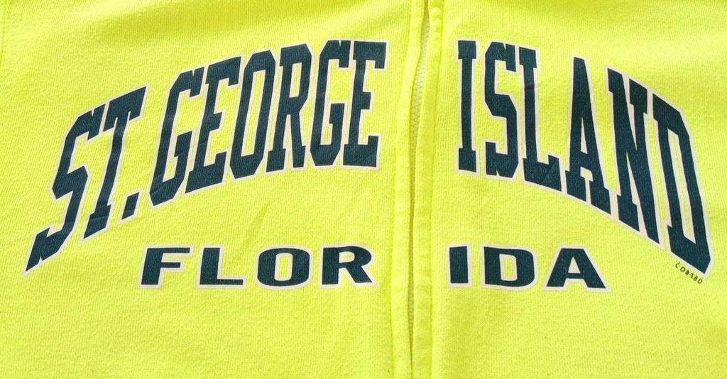 St George Island Hoodie Men's UK Size S Yellow Jersey Hooded Pockets Zip Front