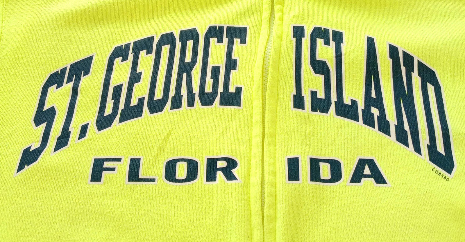 St George Island Hoodie Men's UK Size S Yellow Jersey Hooded Pockets Zip Front