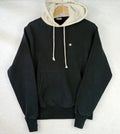 Champion Hoodie Men's UK Size S Black White Jersey Hooded Pockets Cotton Rich