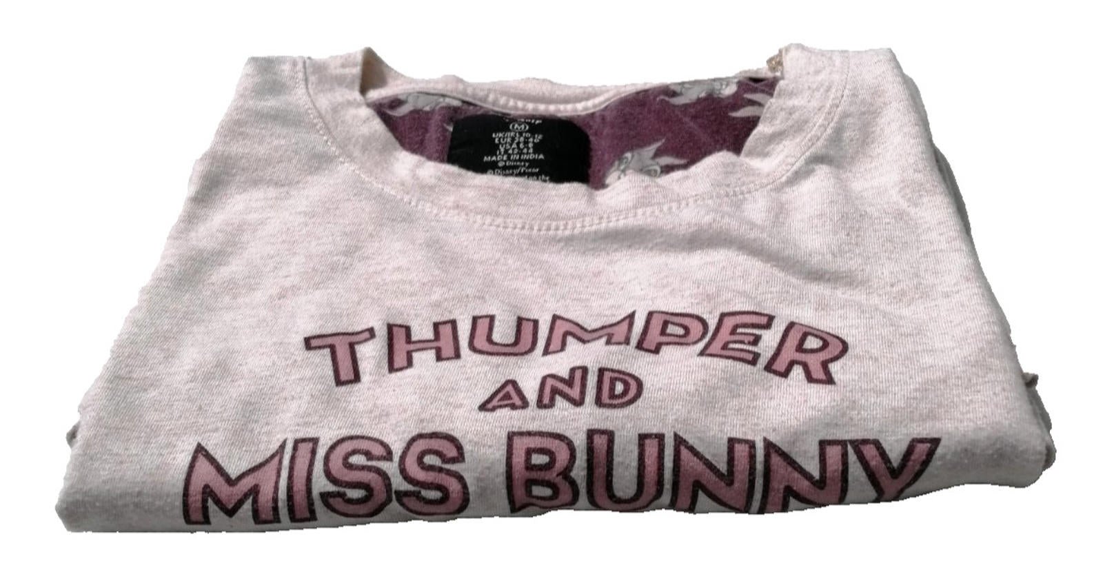 Official Disney Thumper & Miss Bunny Pink Graphic T-Shirt Women's Size M/10-12