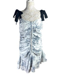 Pretty Little Thing Pale Blue Corset Mini Dress Ruffles Women’s UK Size 16