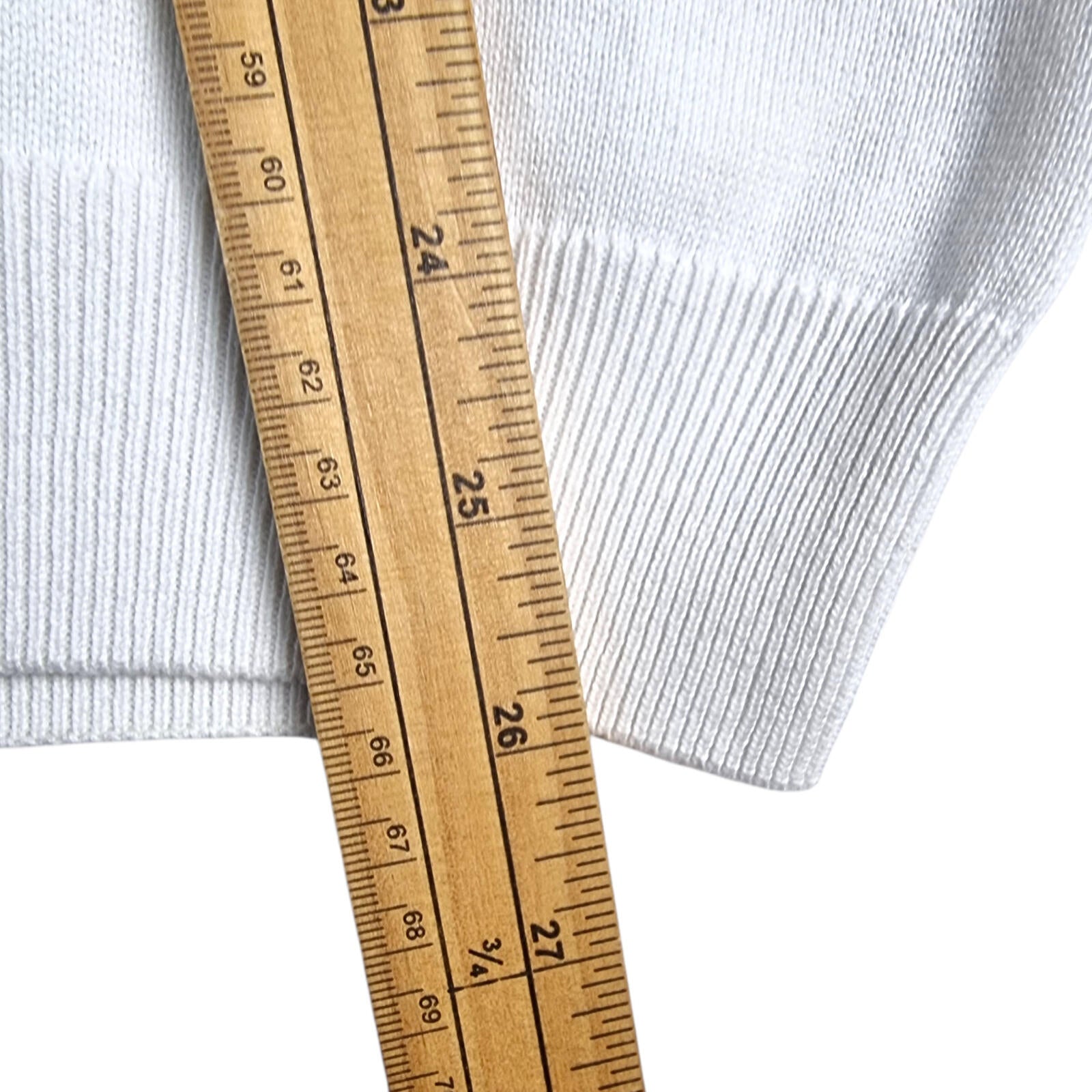 Next Knit Polo Shirt Men's UK Size S White Blue 1/4 Zip Short Sleeve 100% Cotton
