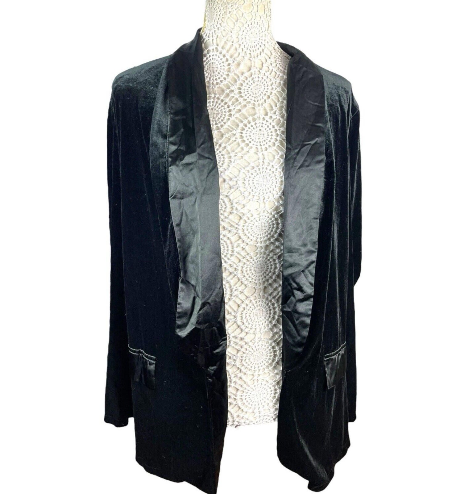 Shein Velour Blazer Jacket Women’s UK Size XL (14) Black