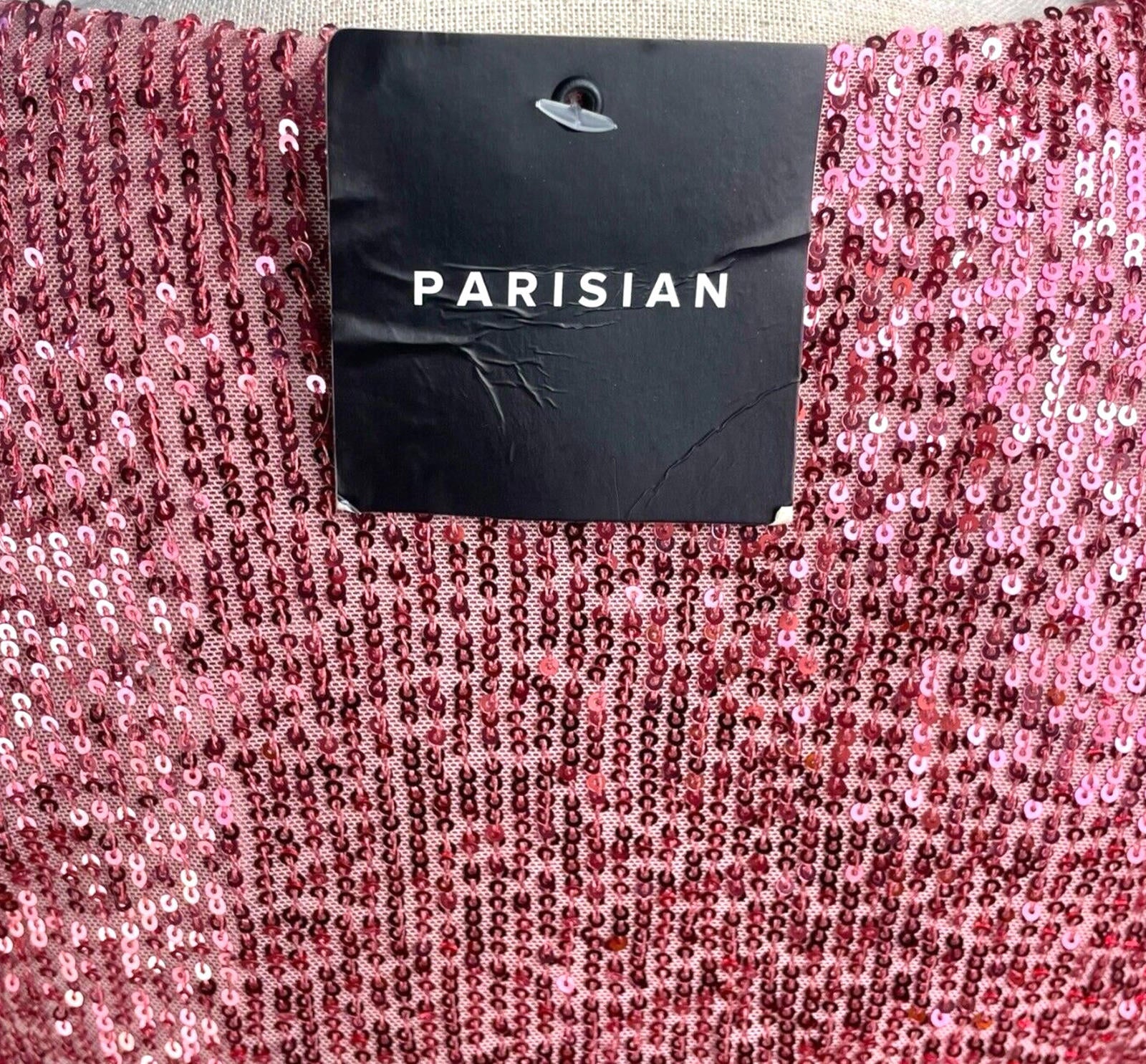 Parisian Mini Dress Pink Full Sequin Long Sleeve Occasion Women’s UK Size M (10)