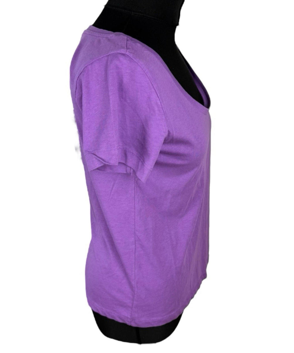 Everyday T-Shirt Blouse Women’s UK Size 10 Purple Scoop Neck Short Sleeve