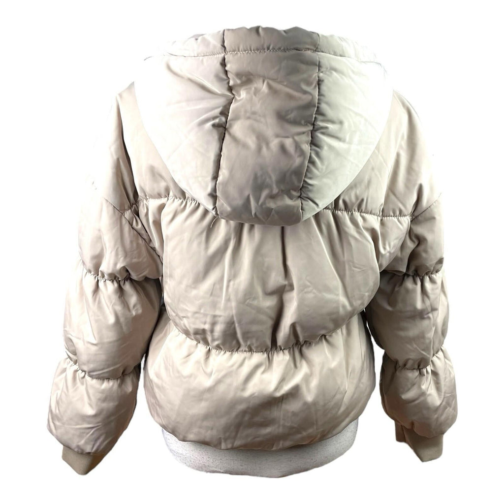 Divided Griege Puffer Jacket Mid Length Hooded Women’s UK Size XXS