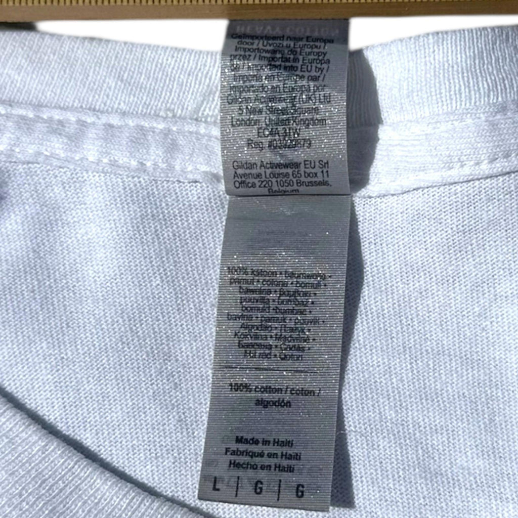 Joyful Merry and Blessed T-Shirt Men's Uk Size L White Short Sleeve 100% Cotton