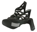 Simply Be Block Heel Platform Sandals Women's UK Size 4 Black High Strappy Shoes