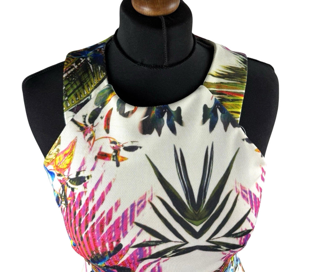 AX Paris Cut Out Mini Dress Tropical Print Multicolour Women’s UK Size 12