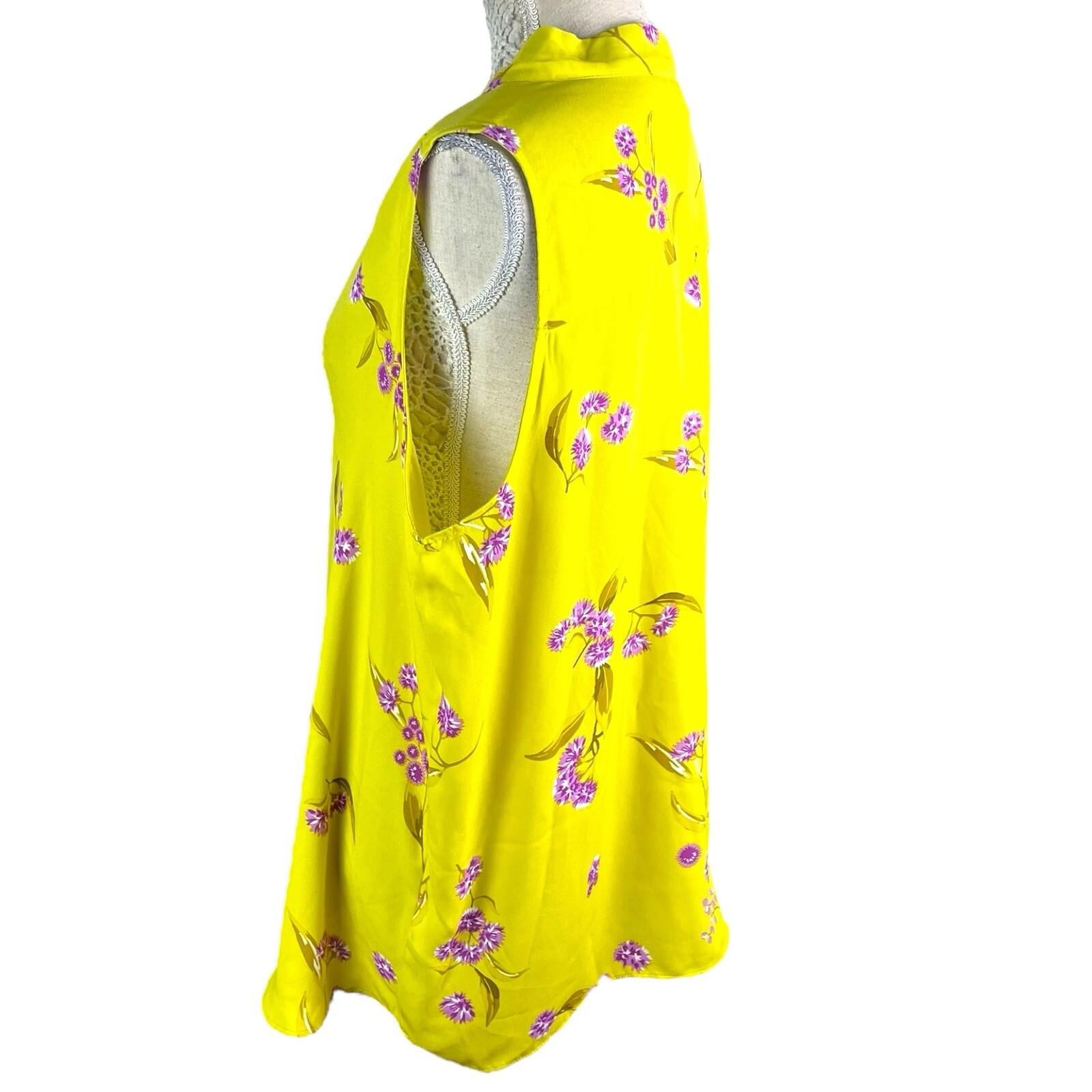 Principles Yellow Floral Sleeveless Blouse Summer Women’s UK Size 20