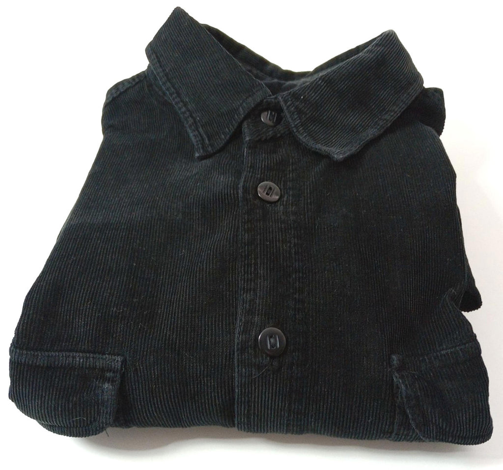 Manhatten Countrystore Corduroy Shirt Men's UK Size M Long Sleeve Black Pockets