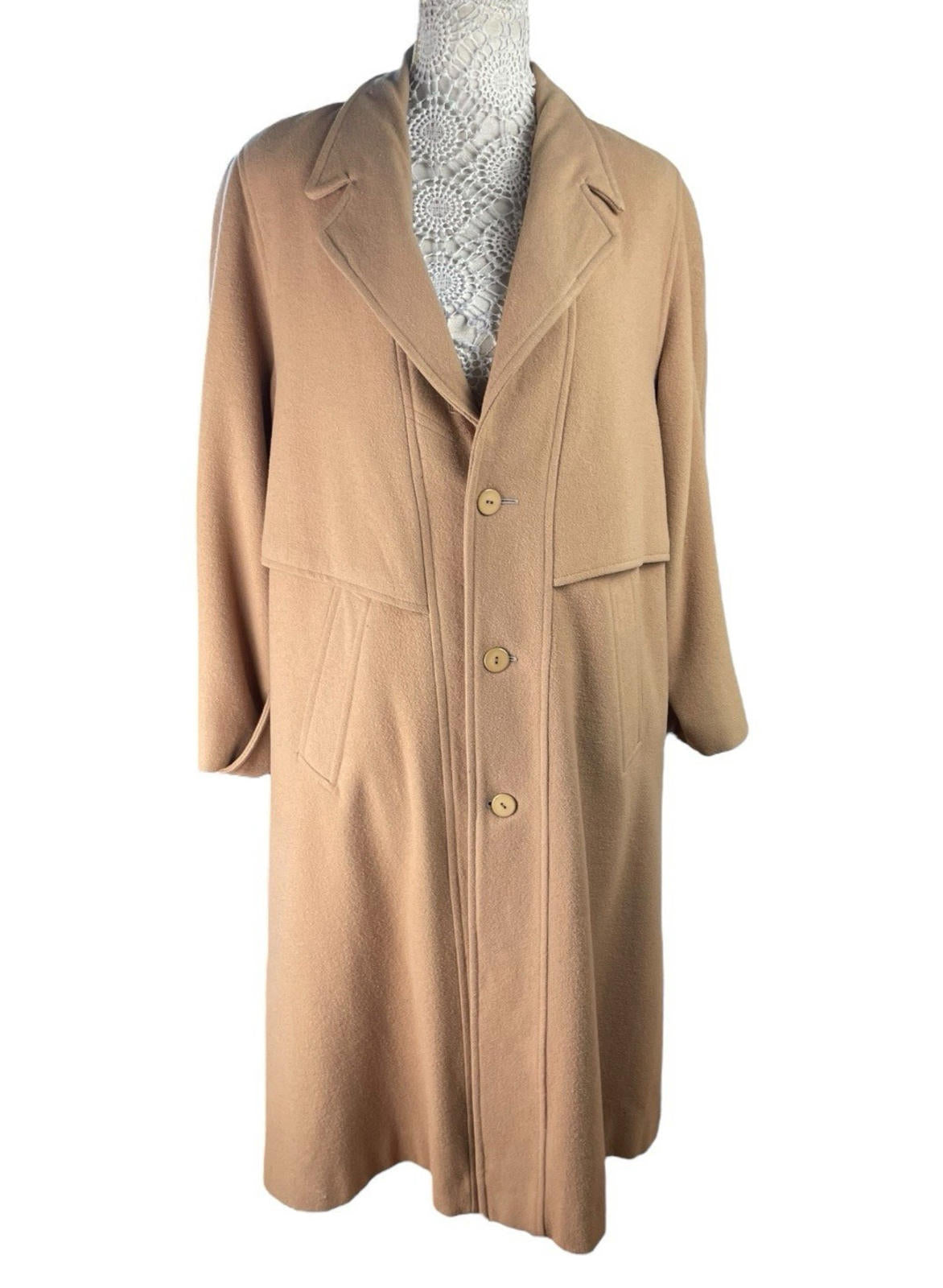 Glacier Vintage Trench Coat Long Pure New Wool Women’s UK Size 12