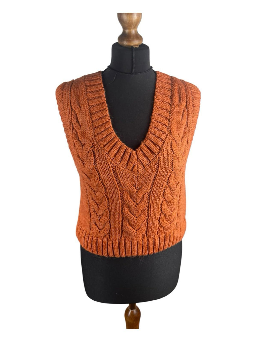 Stradivarius Burnt Orange Vest Jumper Sleeveless Women’s UK Size XS