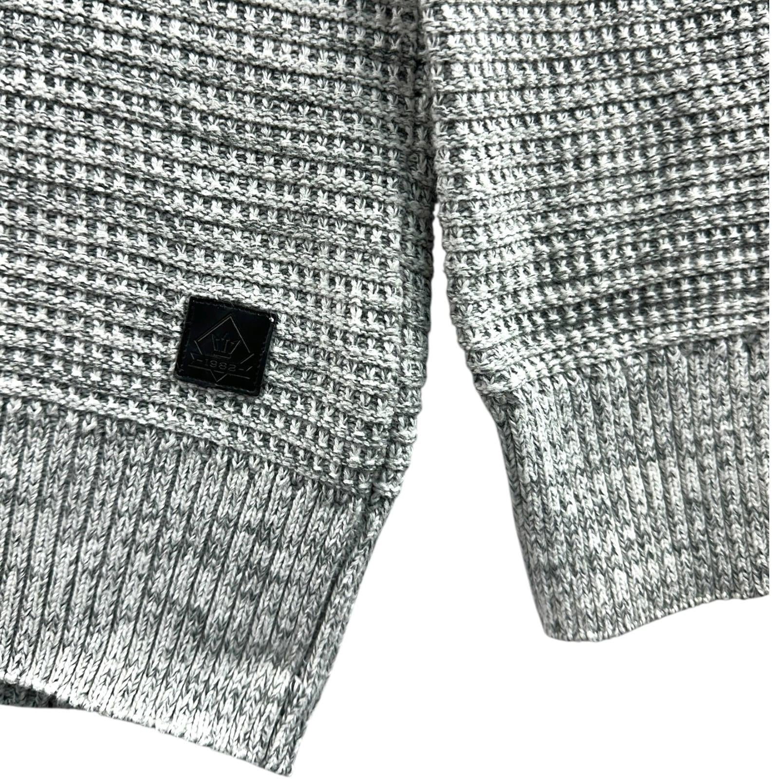 Next Knit Jumper Men's UK Size XL Grey 1/4 Zip Embroidered Logo Long Sleeve