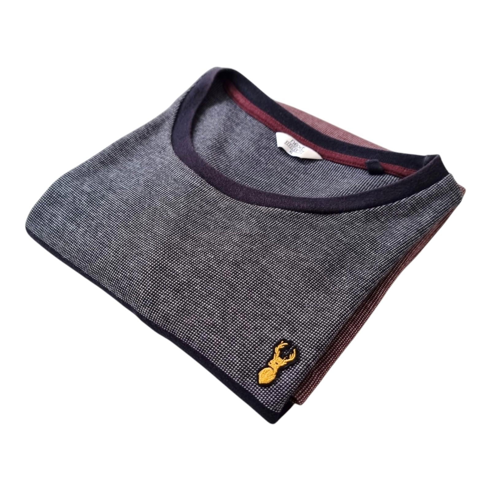Next T-Shirt Red Blue Jersey Crew Neck 100% Cotton Men's UK Size XL