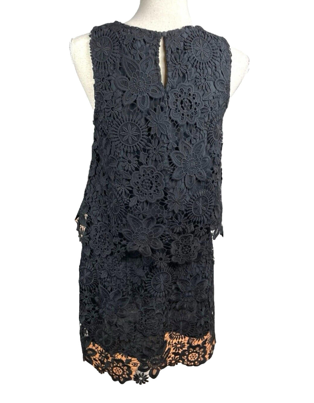 Topshop Co Ord Set  Women's UK Size 12 Top & Mini Skirt Layered Black