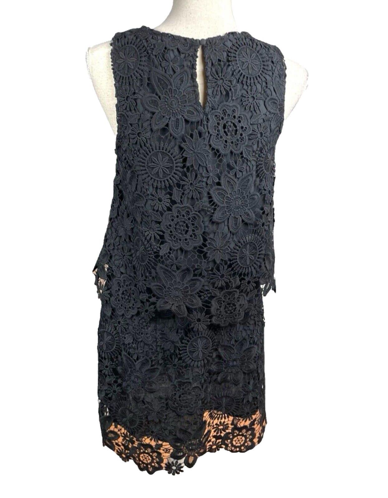Topshop Co Ord Set  Women's UK Size 12 Top & Mini Skirt Layered Black
