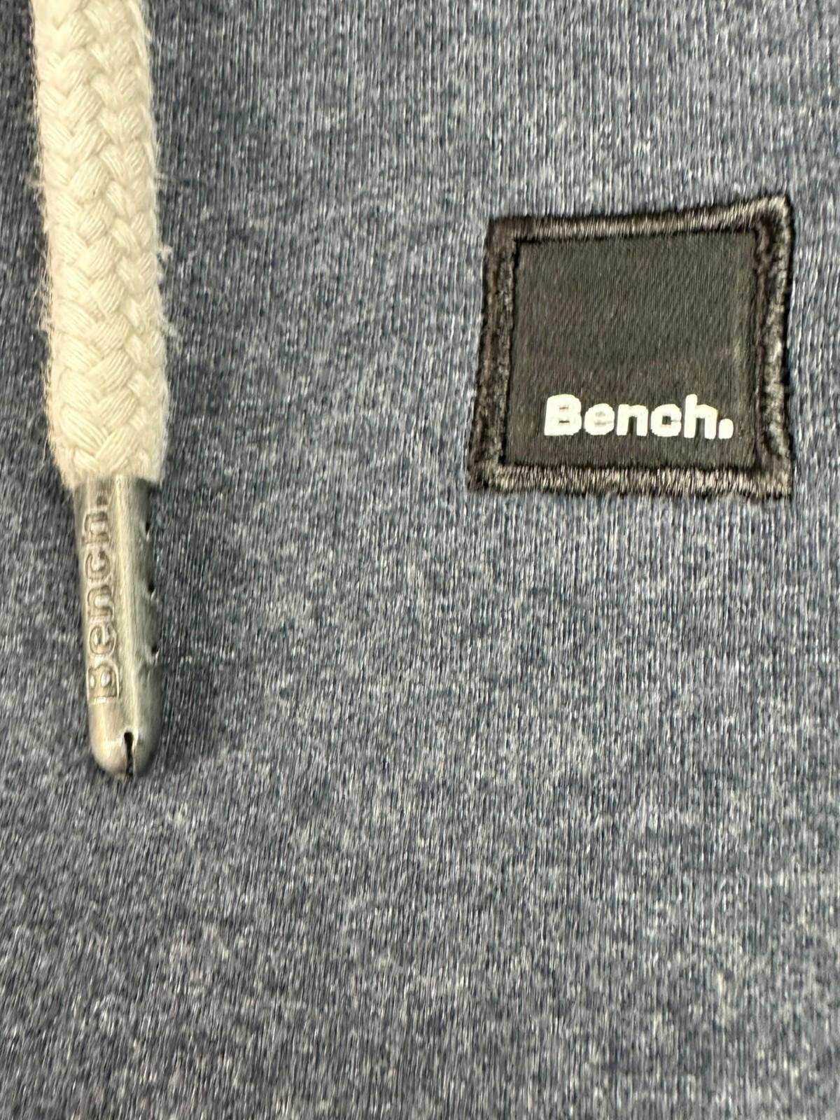 Bench Hooded Jacket Hoodie Men's UK Size S Blue 100% Cotton Logo Drawstring Hood