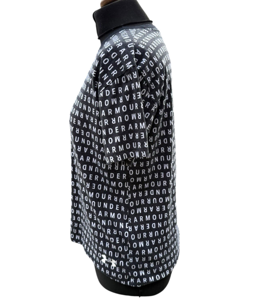 Under Armour Black White T-shirt Logo Print Shirt Sleeve Women’s UK Size S