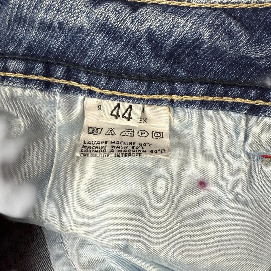 Choklate Faded Jeans Flared Women’s UK Size 18 Studded Vintage Look Blue Denim