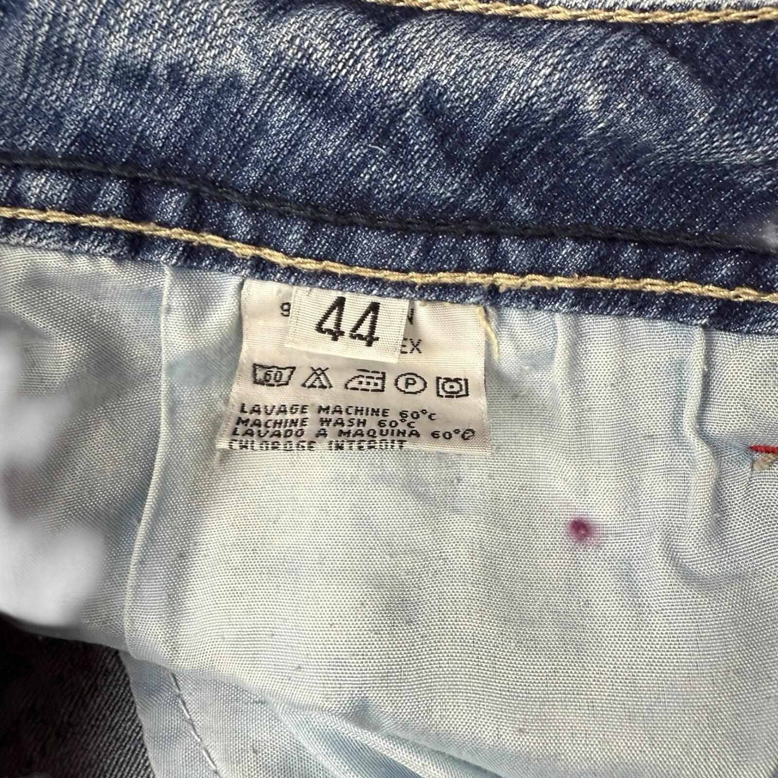 Choklate Faded Jeans Flared Women’s UK Size 18 Studded Vintage Look Blue Denim