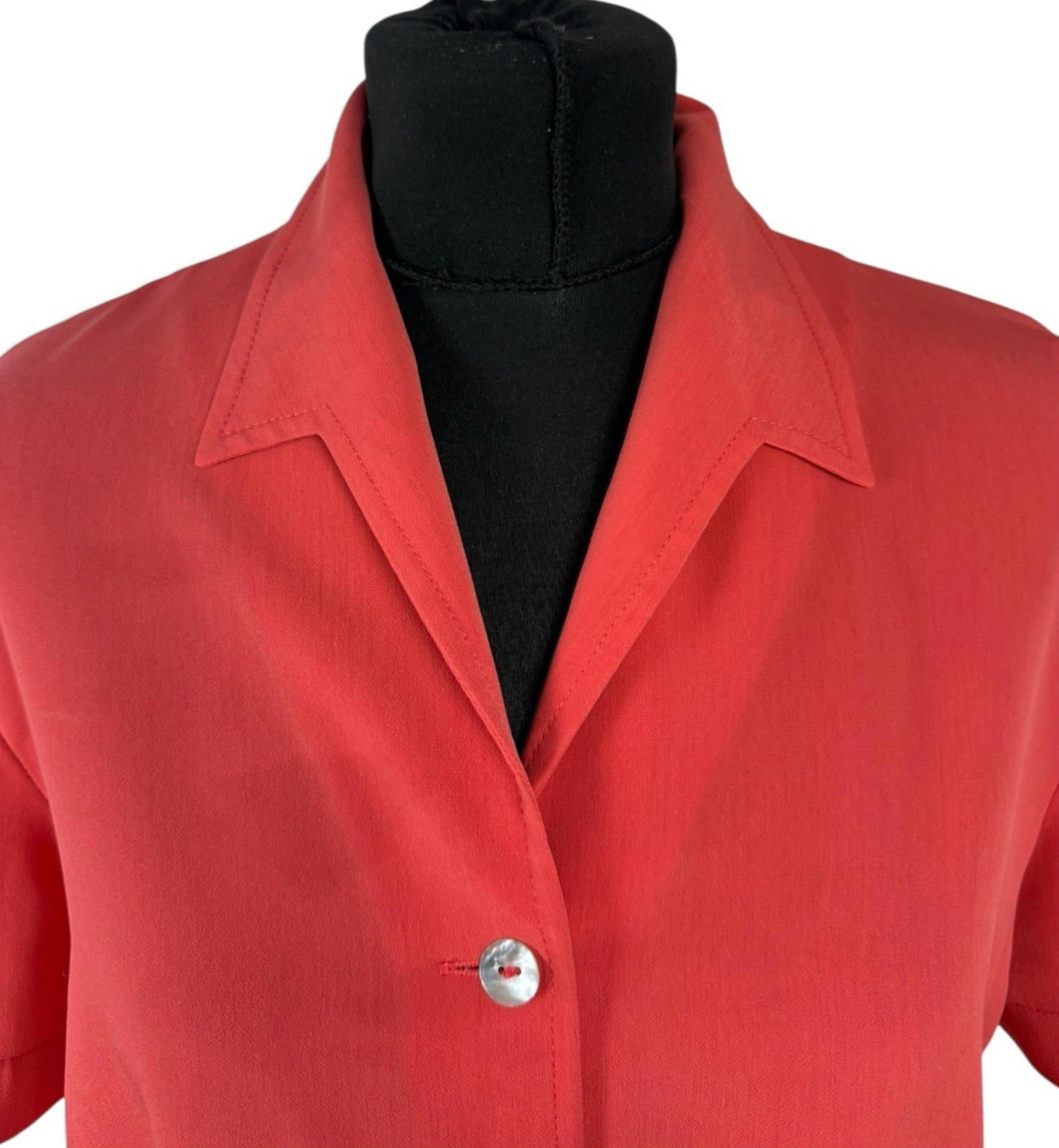 Wallis Burnt Orange Blouse Cropped Collared Women’s UK Size 14