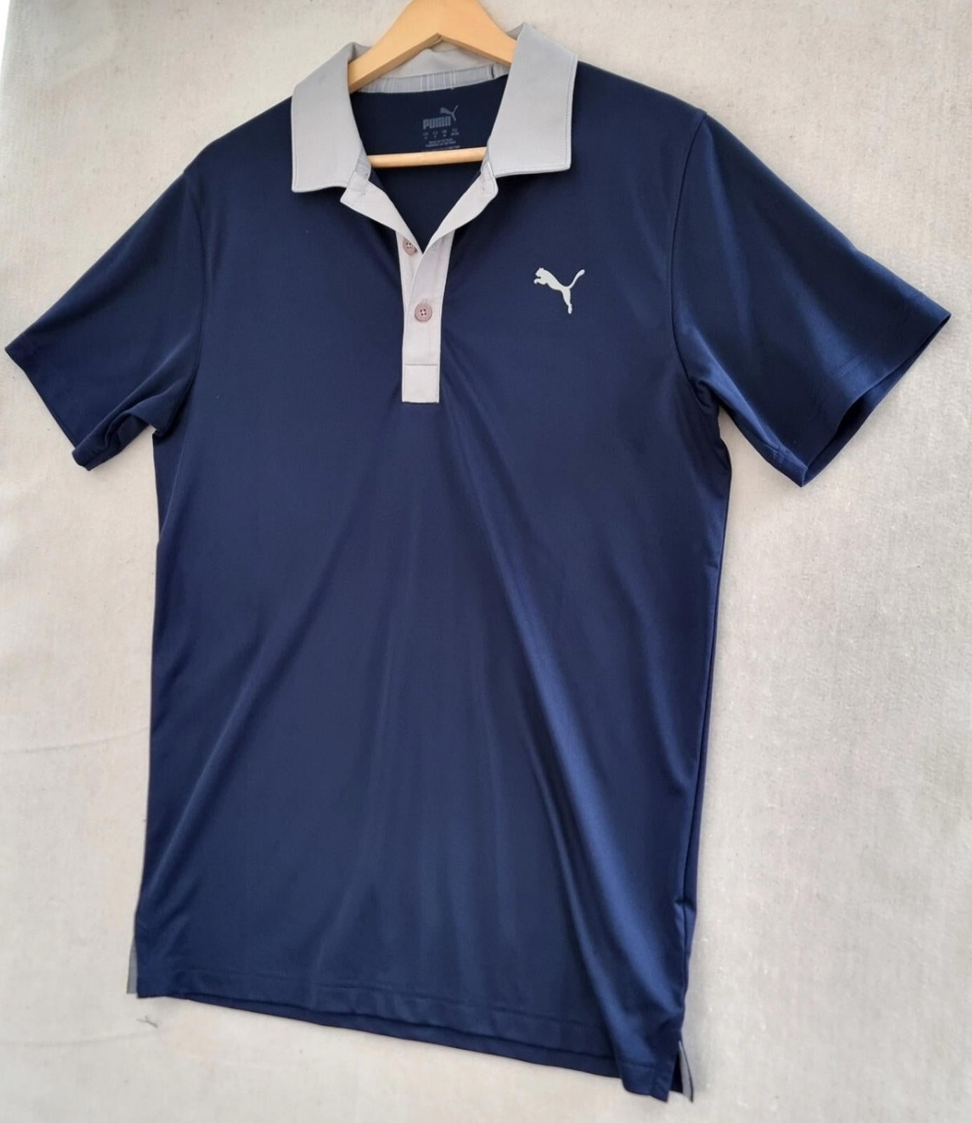 Puma Golf Polo Shirt Men's UK Size M Blue Short Sleeve