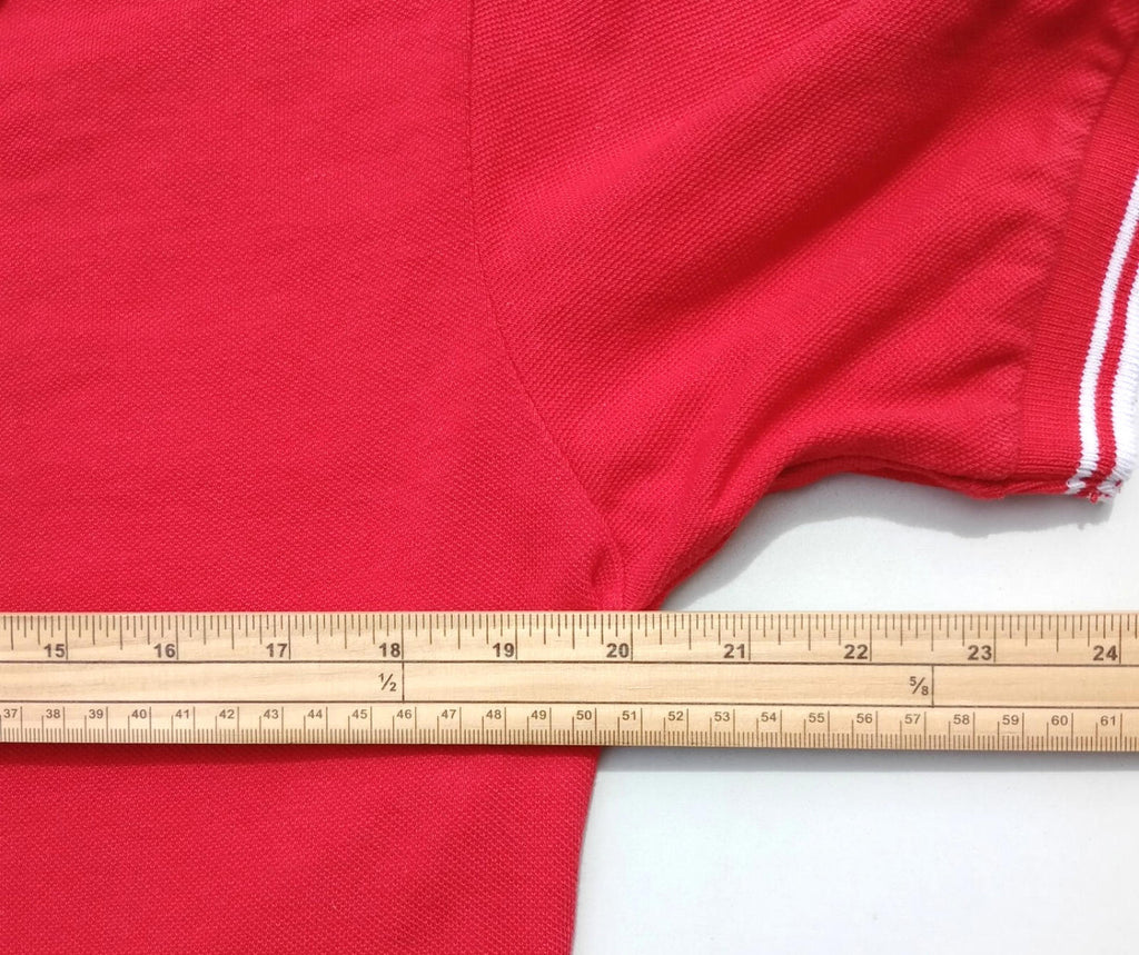 Asics Polo Shirt Men's UK Size S Red Short Sleeve Embroided Logo Cotton Blend