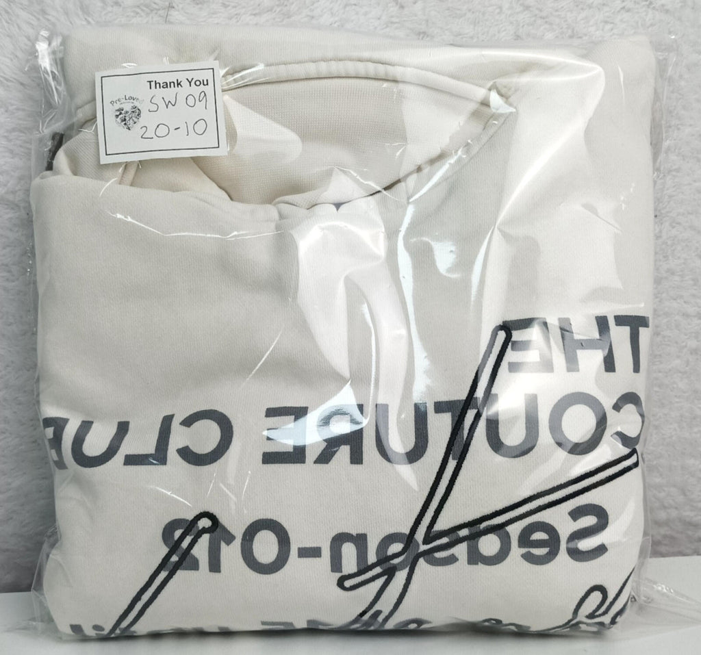 The Couture Club Hoodie Men's UK Size S White Jersey  Pockets Logo Embroidered