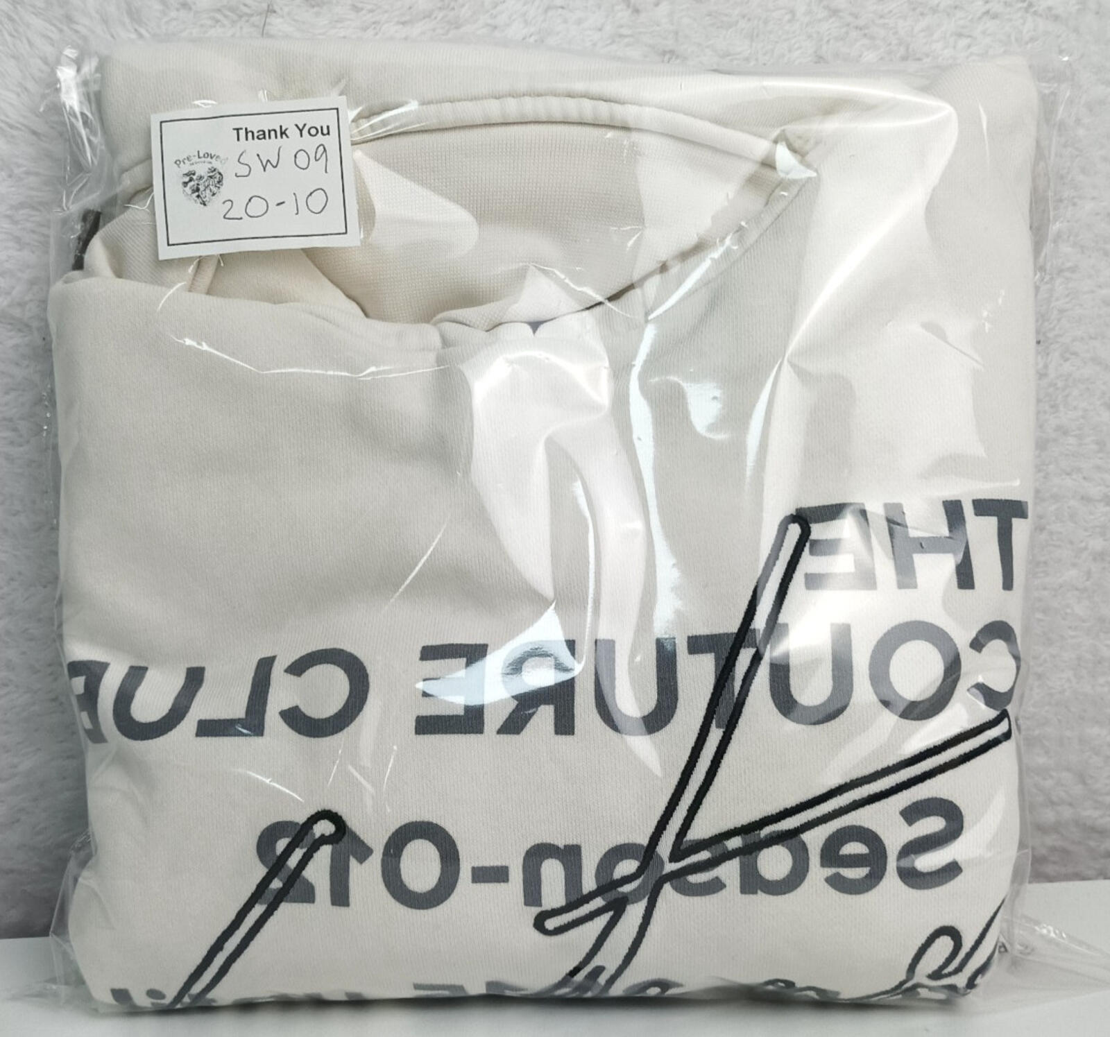The Couture Club Hoodie Men's UK Size S White Jersey  Pockets Logo Embroidered
