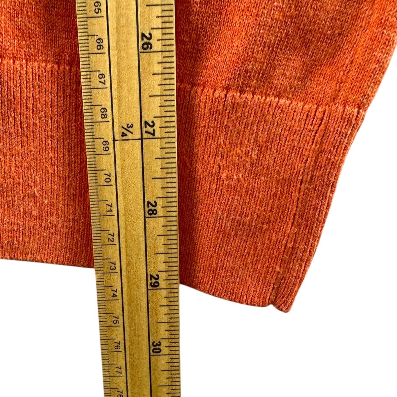 Nautica Knit Jumper Men's UK Size XL Orange Long Sleeve 1/4 Zip Sweater