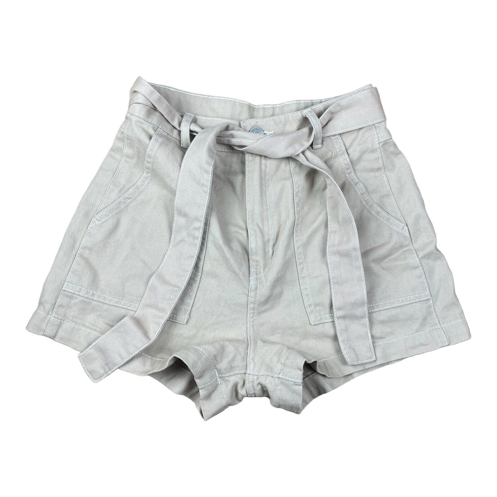 Divided Shorts Beige Denim Cargo Belted Women’s UK Size 8