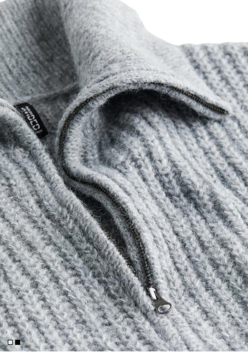 Divided Grey Marl Rib Knit Oversized Cardigan Collared Women’s UK Size XXS