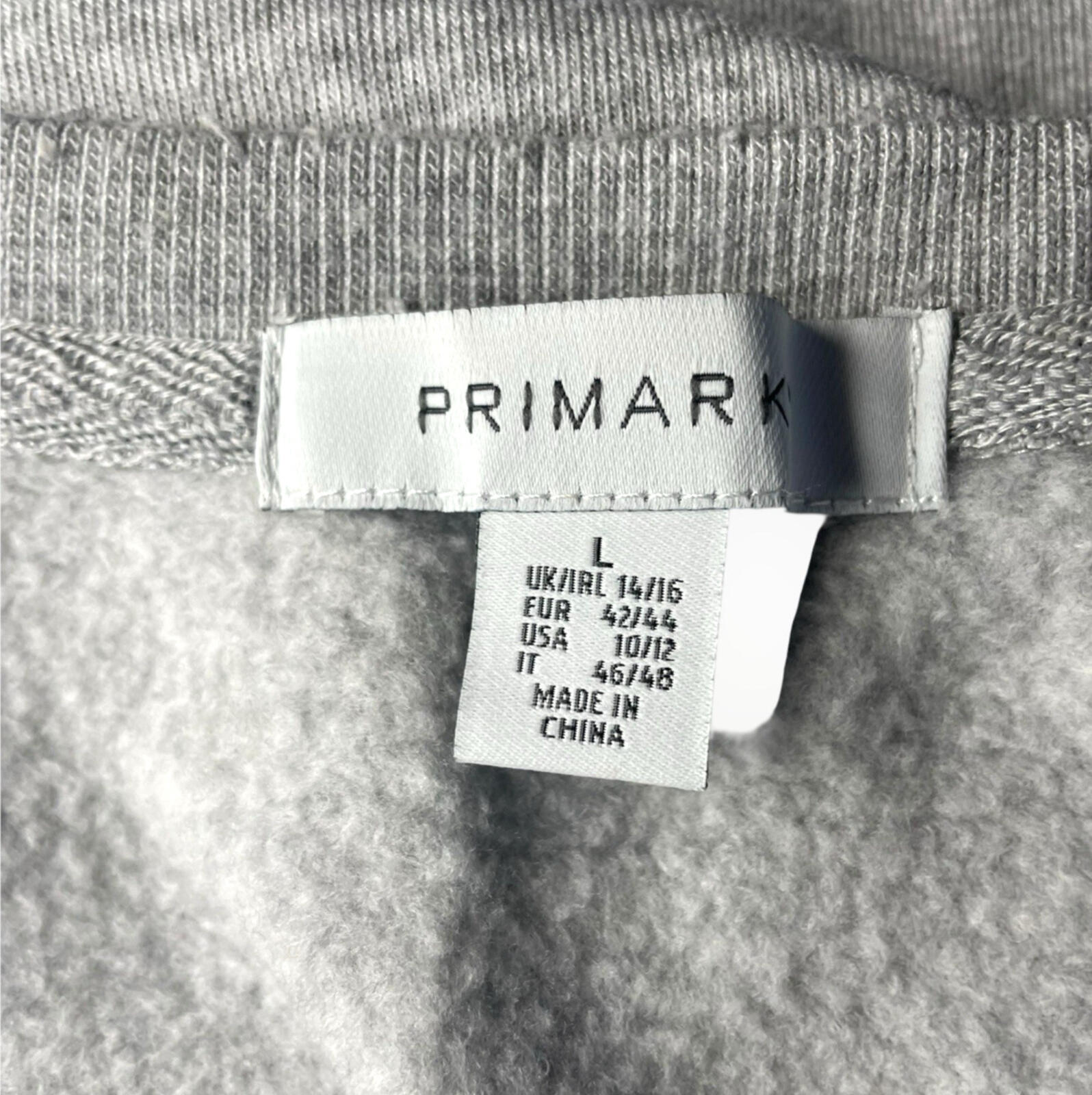 Primark Dragonfly Sequin Jumper Women’s UK Size L Cropped Light Grey Gold Detail