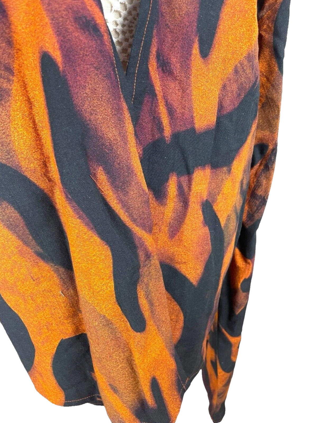 Windeson Open Jacket Orange & Black Lightweight Flared Sleeve Women’s UK Size 16