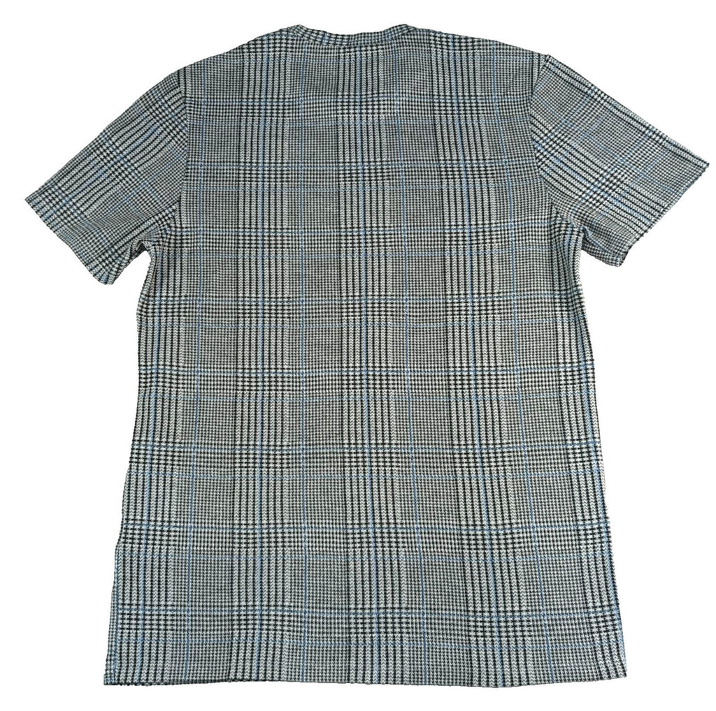 Topman Check T-Shirt Men's UK Size S Grey Crew Neck Gingham Easy Care