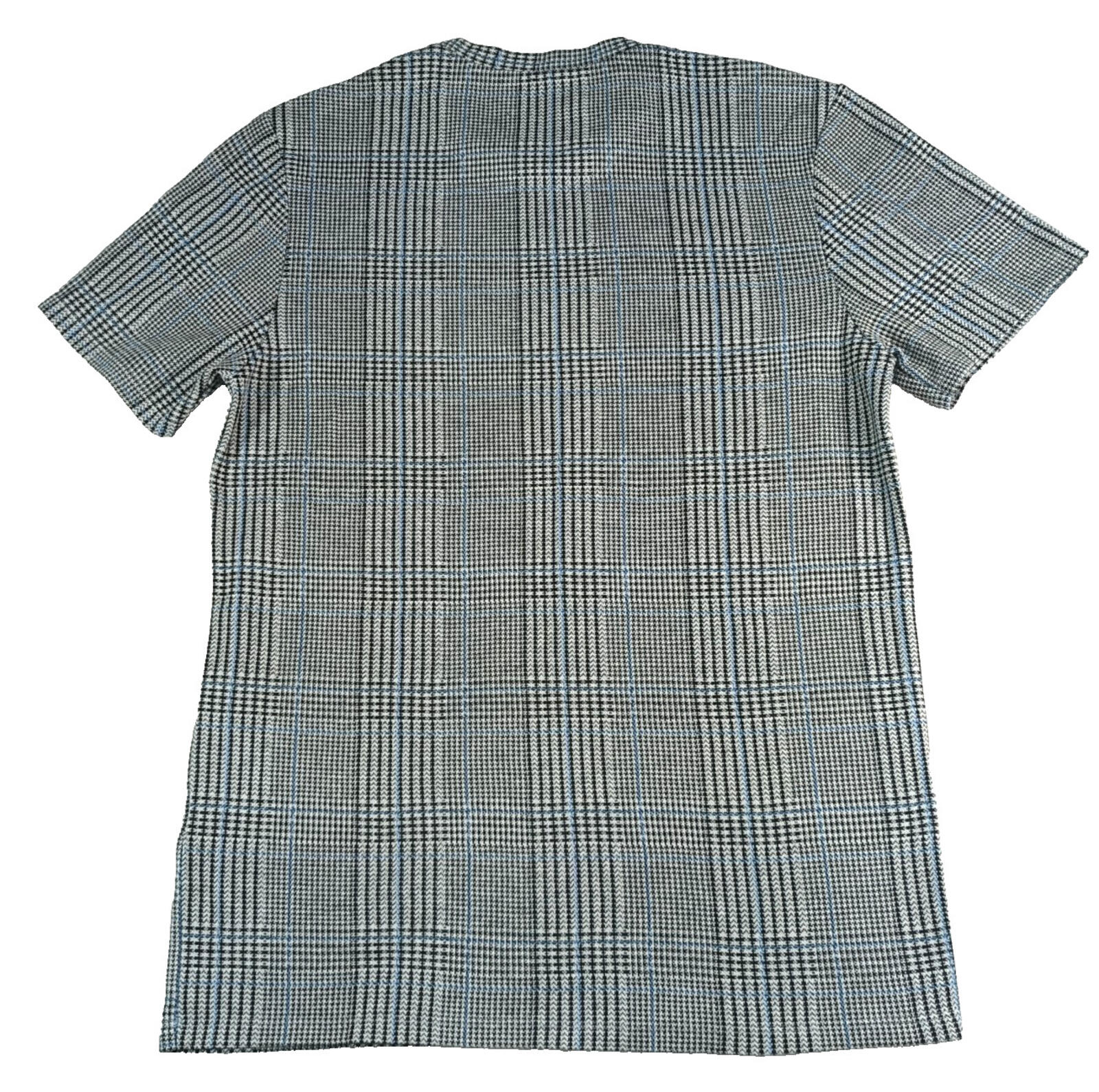 Topman Check T-Shirt Men's UK Size S Grey Crew Neck Gingham Easy Care