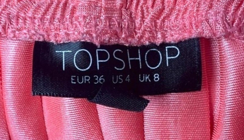 Top Shop Skirt High Low Pink Pleated Multi Length Women's UK Size 8
