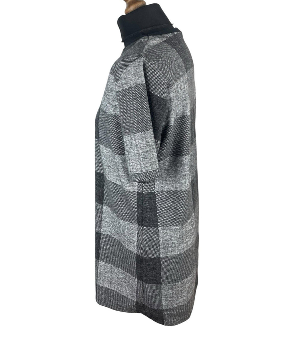 River Island Grey Check Jumper Dress Short Sleeve Women’s UK Size 10